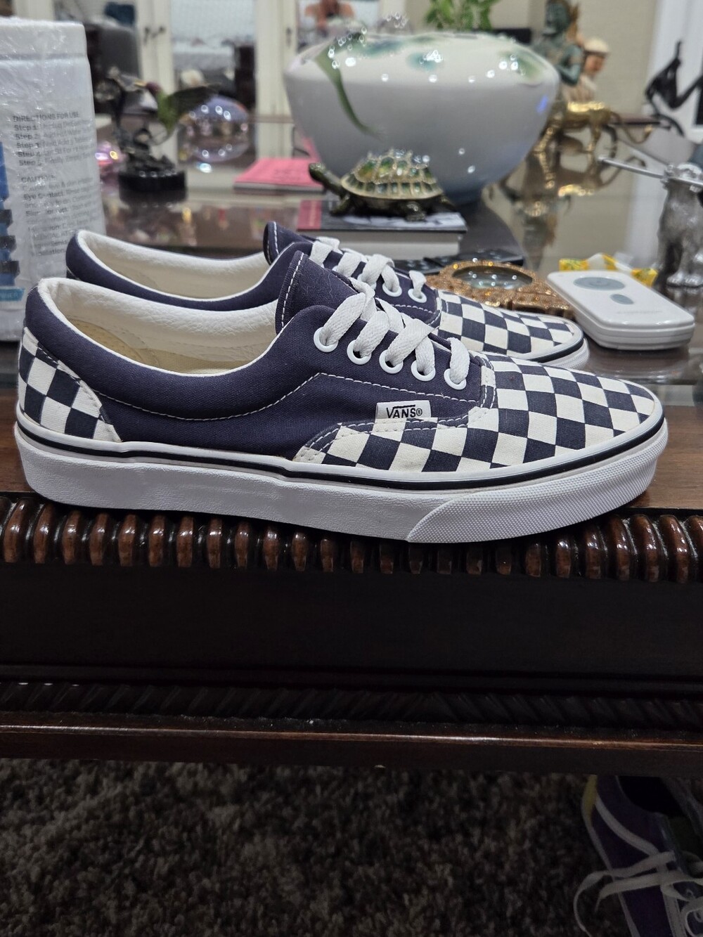 Vans Checkerboard Low-Top Sneakers - Blue/White